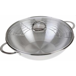 Gräwe Wok 8000.32 WK, Ø 32cm, Edelstahl, mit Gittereinsatz