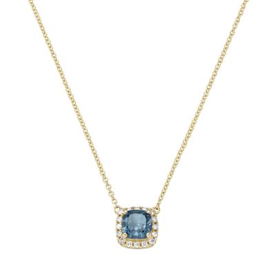 Collier LUIGI MERANO "Edelstein & Brillanten, Gold 585", blau, Halsketten, Damen, 45cm, Gelbgold 585, Collier