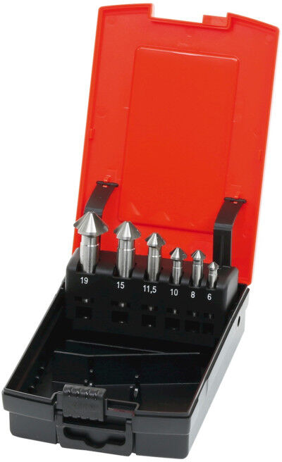 HOLEX Jeu de fraises à chanfreiner 150175 en coffret 90° 6 (150320 6)