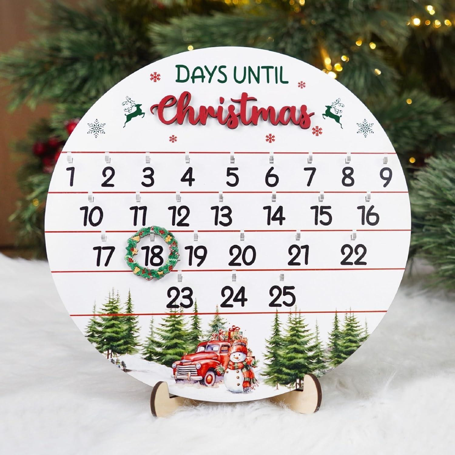 oCreon Kerst adventskalender van hout voor kinderen