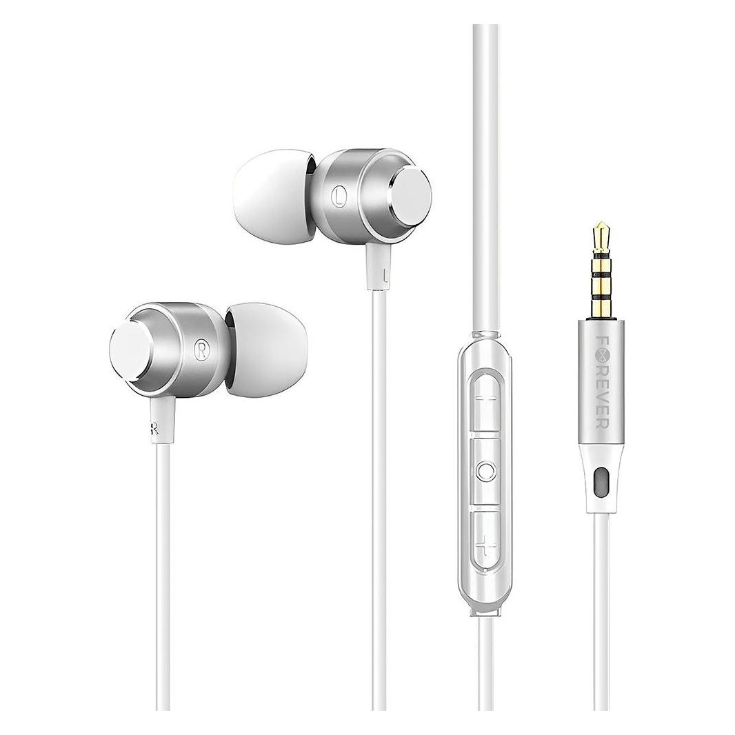 Forever wired earphones EP-01 jack 3,5mm white (Kabelgebunden) (5900495777409)