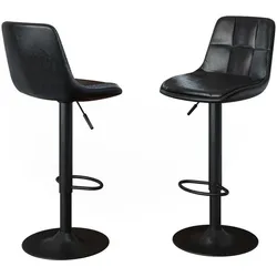 Vicco, Barhocker, Barhocker 2er Set Sena, Schwarz, 38.5 x 86 cm