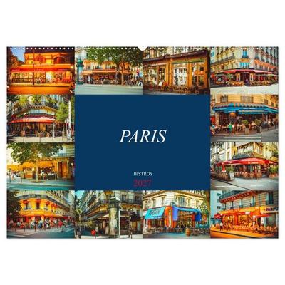 Paris Bistros (Wandkalender 2027 DIN A2 quer), CALVENDO Monatskalender