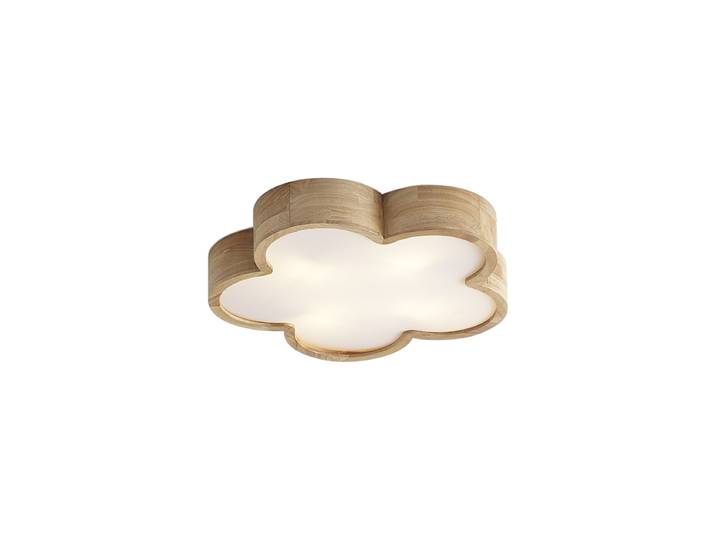 Kinder plafondlamp hout met wit - Lucille