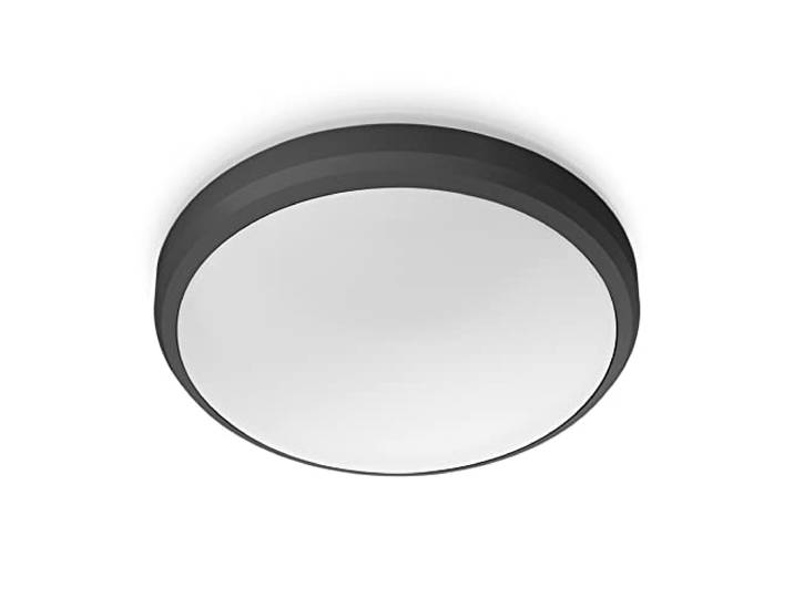 Philips my Garden LED Doris Deckenleuchte Doris, 6W, warmweißes Licht 2700K, IP54 Schutzklasse, Schwarz