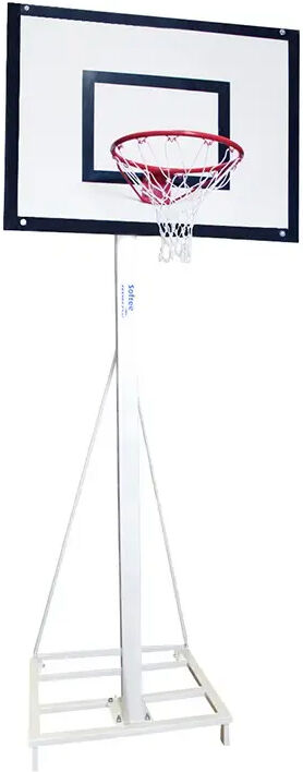 Jogo de canastra minibasket deluxe monotubo cano 100 trasladable duas rodas com carroça, sem tabuleiro, aro nem contrapeso