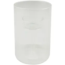 Teelichthalter Stripes 12 cm Glas Transparent Klar S (Small)