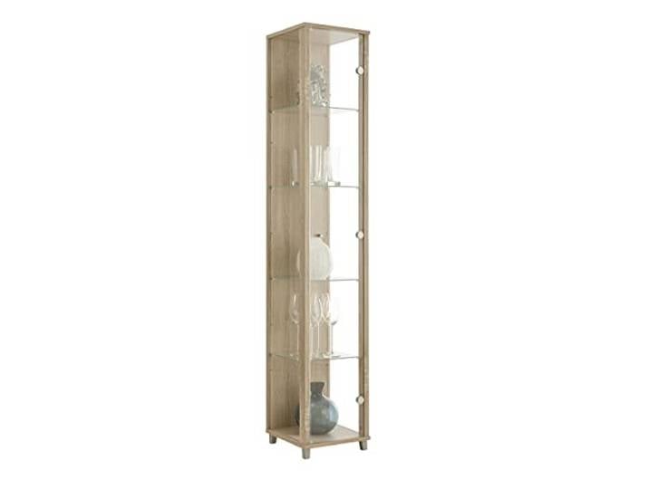 möbelando Vitrine Glasvitrine Standvitrine Vitrinenschrank Berlin III Sonoma-Eiche