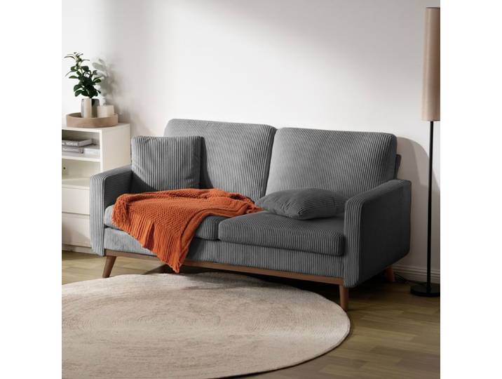 Grand Canapé 172x84x86cm 2/3 Places 2 coussins compris-Canapé Gris