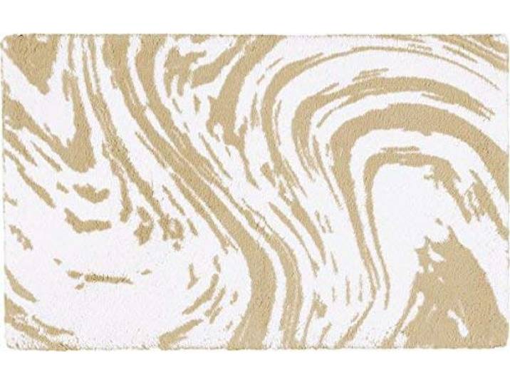 Egeria Marble Titanium Badematte 60x100 cm, Beige, Weiches Badmatte, Badteppich rutschfest Waschbar, saugfähiges, langlebiges Badezimmerteppich für Komfort und Stil