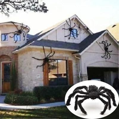 Uplifted Finds Halloween Giant Black Spider Haunted House Prop Indoor Outdoor Decor 150 Cm