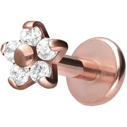 Titan Labret mit Innengewinde BLUME MIT 5 KRISTALLEN