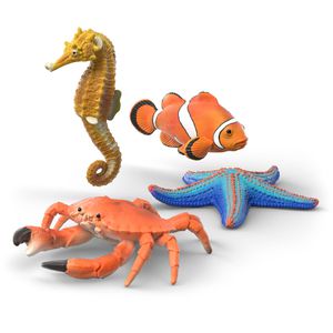 schleich Spielfigur WILD LIFE 42742, ab 3 Jahre, Meerestiere Entdecker Set, 4 Stück