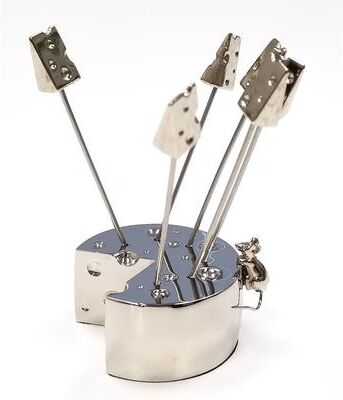 Elegance Heim Concept Mice Cheese Picks Holder with 6 Picks