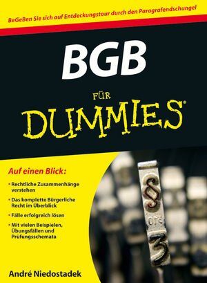 André Niedostadek - BGB für Dummies (Fur Dummies) - Preis vom 30.09.2026 09:01:18 h