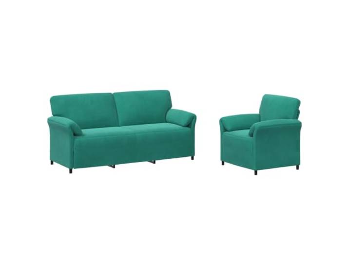 Coespram Couch Set 2-teilig Samtsofa 1-Sitzer & 2-Sitzer Türkis Elegante Polstergarnitur aus weichem Samt mit stabilem Metallgestell für Wohnzimmer und Gästezimmer.