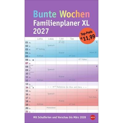 Bunte Wochen Familienplaner XL 2027