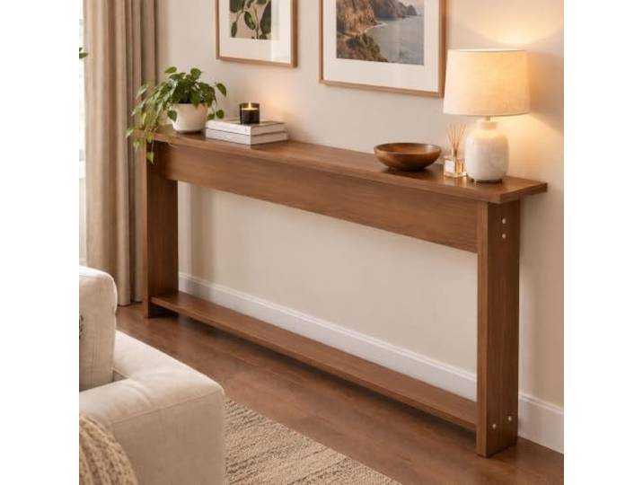 QHZYMX Eingangsbereich-Organizer, Schmaler Konsolentisch Hinter Der Couch H 70 Cm B 20 25 Cm Holzregal Hinter Dem Sofa, Platzsparendes Stabiles Konsolenregal(#1,80x25x70cm/31x10x28in)