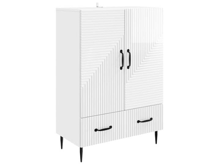 Kaorsrow Sideboard Hochglanz Weiß 66x34,5x95cm Kommode Holzwerkstoff Kompakter Beistellschrank für Wohnzimmer und Essbereich mit robuster Schublade und Stangengriffen für mehr Ordnung.