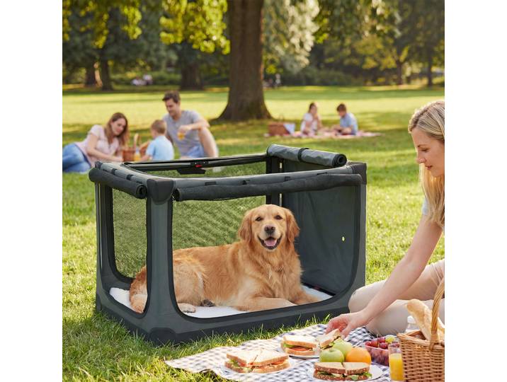 PawHut Caisse Pliable Chien Tissu Oxford 30kg Vert Armée