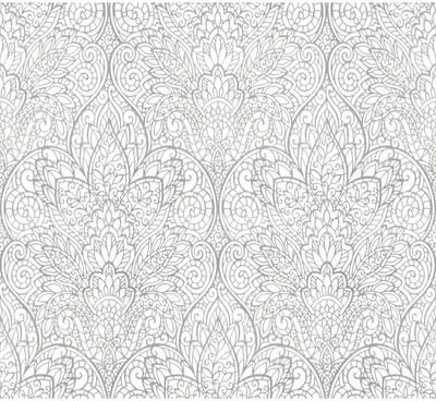 Candice Olson Paradise Bright White & Silver Wallpaper