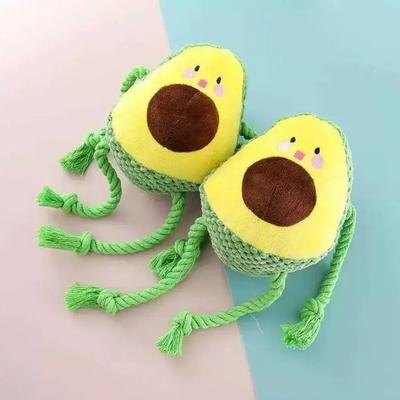 Uplift Treasures Avocado Plush Dog Toy With Rope Knot Interactive Chew Toy Avocado Plush Dog Toy With Rope Knot Interactive Chew Toy
