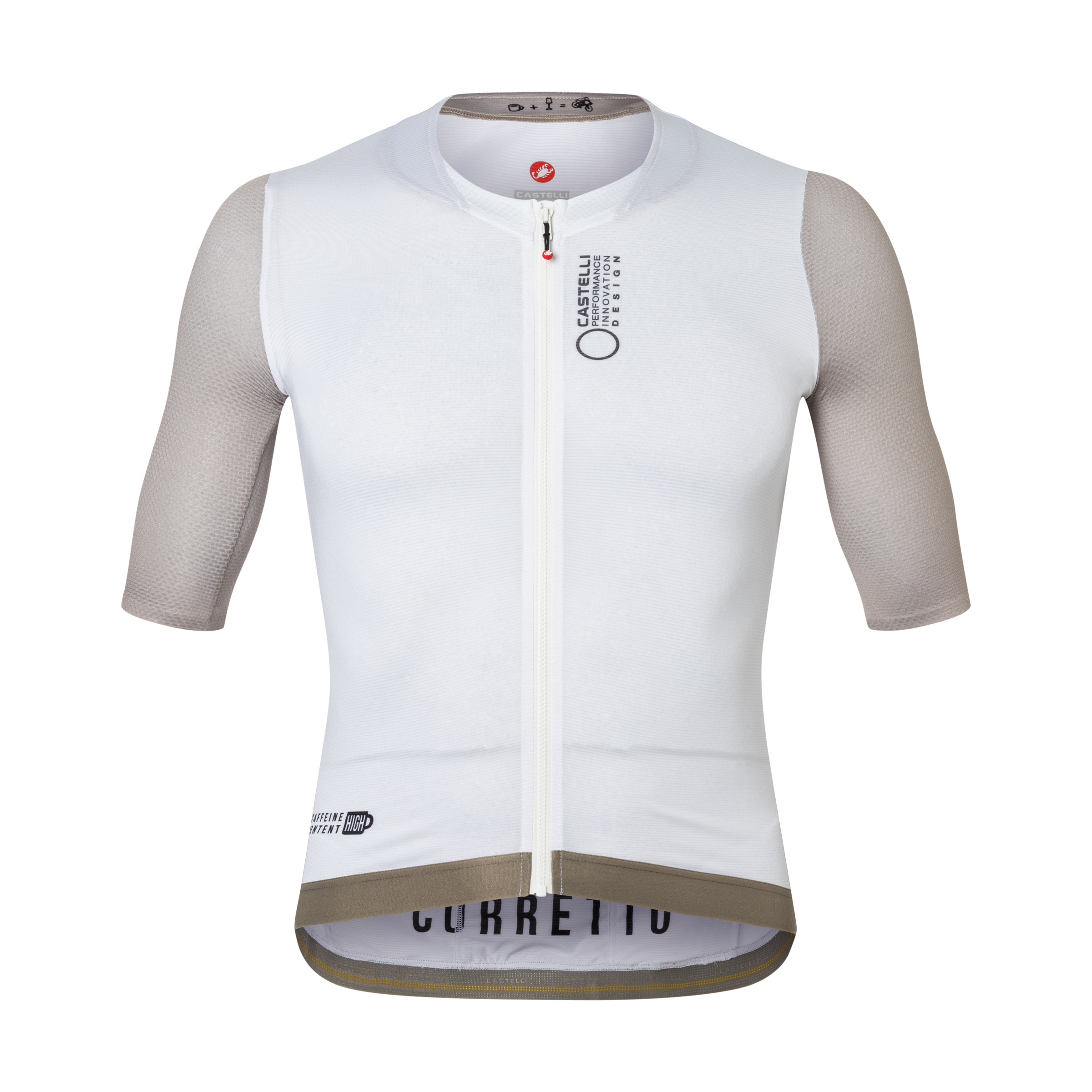 Castelli Corretto Trikot Herren Radtrikots weiss Größe S Rennrad Elastisch