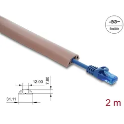 DELOCK Kabelkanal PVC flexibel 30 x 10 mm - Länge 2m Braun