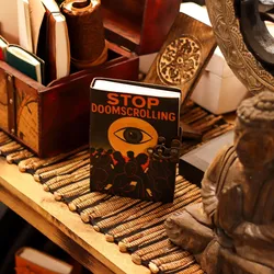 Leather Printed Notebook – Stop Doom Scrolling - 17.8x12.7 cm