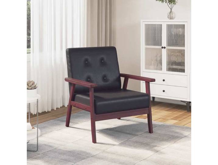 Promo été Fauteuil de relaxation ergonomique - SWEETY - [1 pc] - noir similicuir- Dimensions:64 5x67x73 5cm 3828