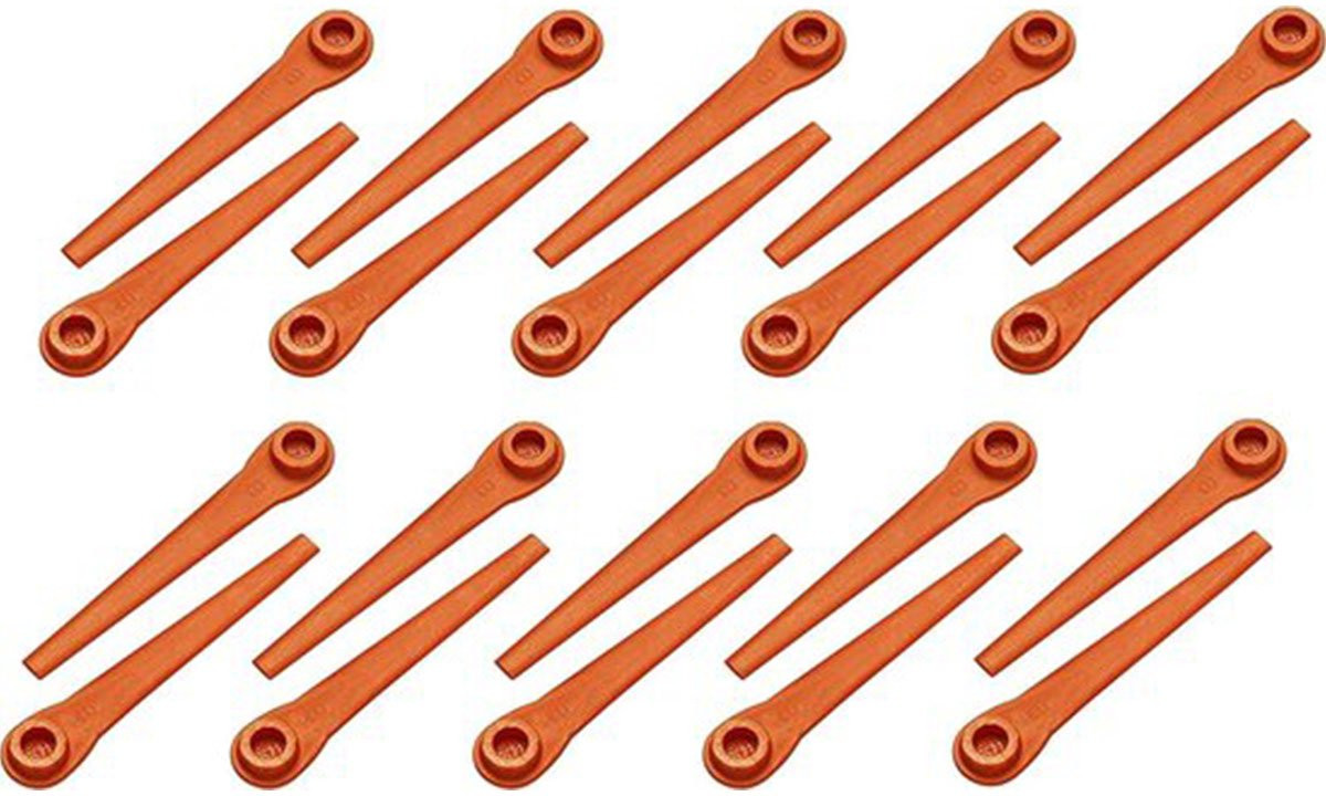 Gardena 20 stuks L70 hexagonale plastic reservemessen voor grastrimmers, oranje