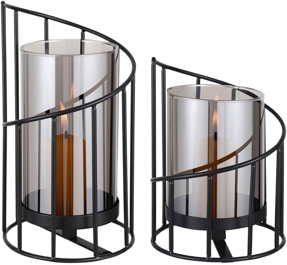 Unyqoos Moderne glazen kandelaars met metalen voet voor sfeervolle decoratie
