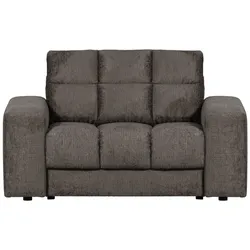 Sessel Loveseat Date aus Struktursamt, klassisch, Mountain Dunkelgrau, gepolstert und pflegeleicht