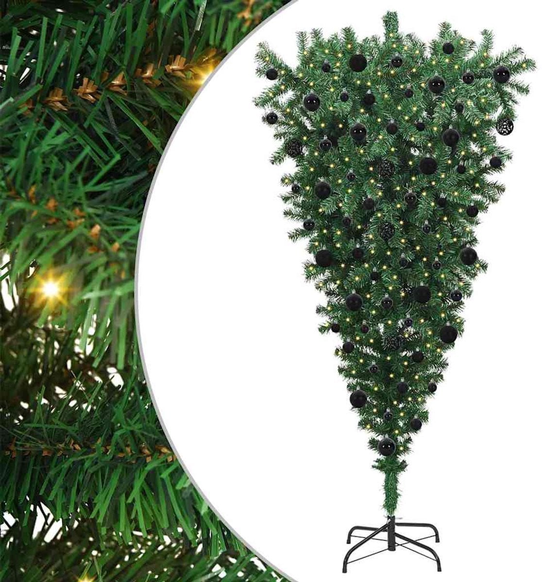 vidaXL Kunstkerstboom met ballen, Groen, 210 cm