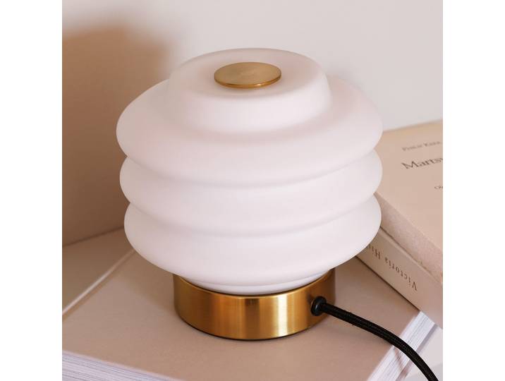 Diva Lampe de Table Brass - Dyberg Larsen - Salon / séjour - Scandinave - Verre - Avec abat-jour