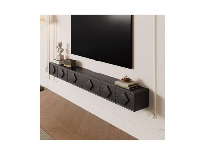 Vfs8dQ5kt Medieneinheit Antiker schwebender TV-Schrank for Wohnzimmer, kleine Wohnung(Schwarz,120x24x20cm)