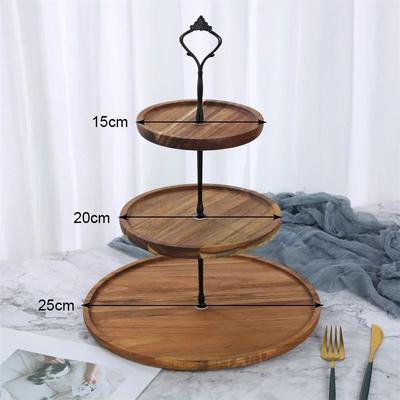 Inspired Living Removable 23 Layer Wooden Cake Stand Tiered Dessert Display Tray 3 Layer Small