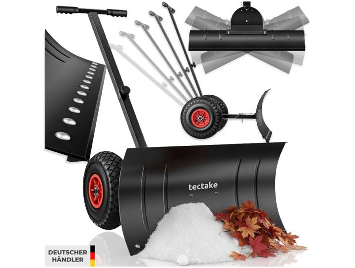 Schneeschaufel Muttler, ergonomisch, Luftreifen mit Profil - schwarz/silber