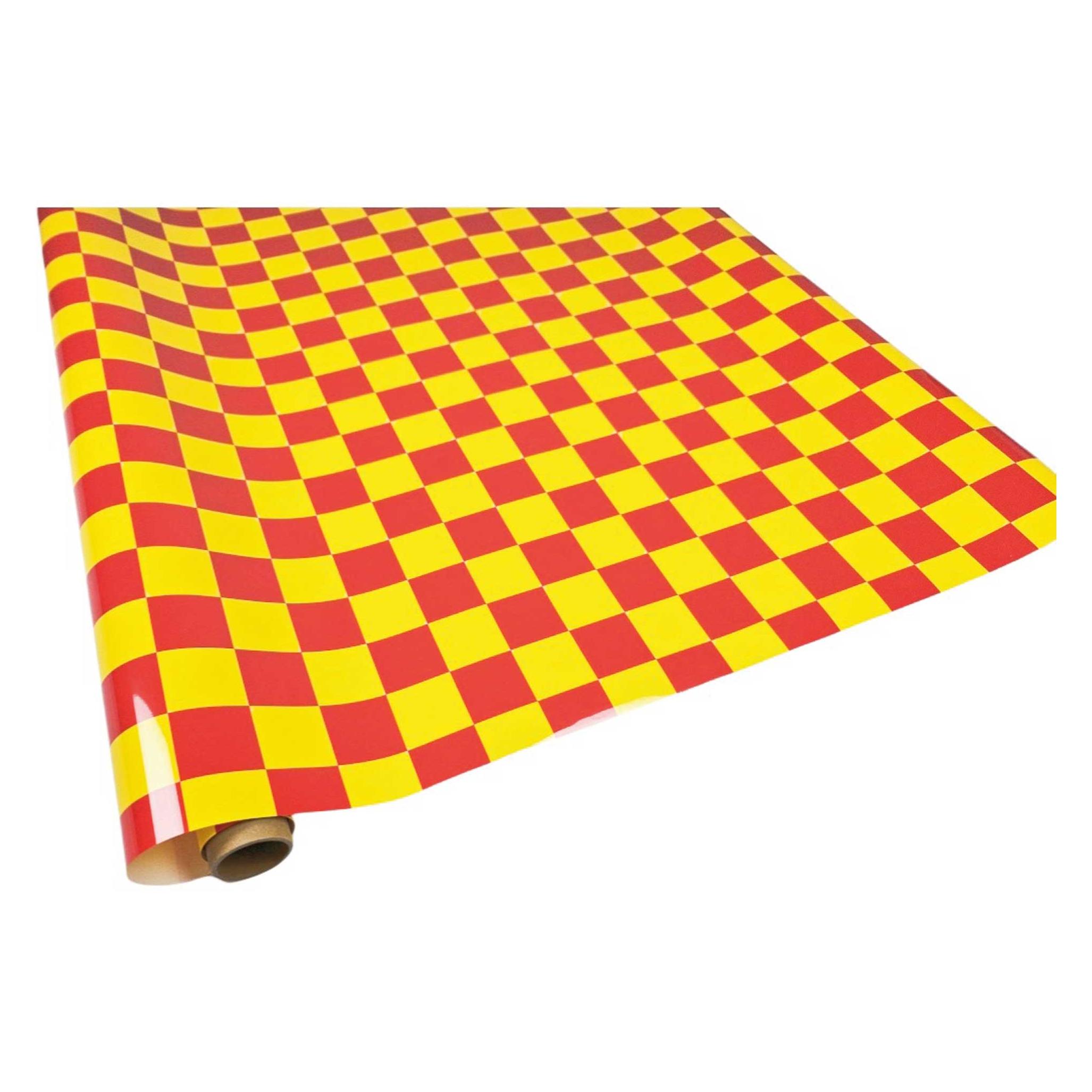 Planet-Hobby Bügelfolie Rot / Gelb Quadrat (3x3cm) 10 Meter (FL-020-3-10m)
