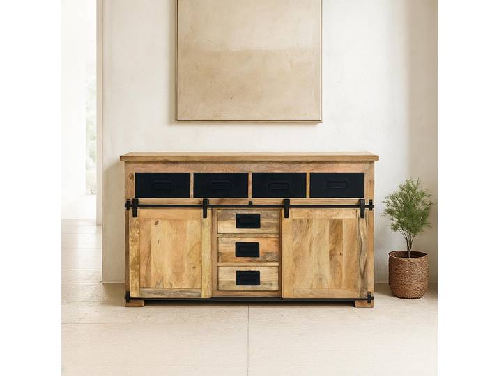 Buffet industriel bois et métal 150cm - Paris