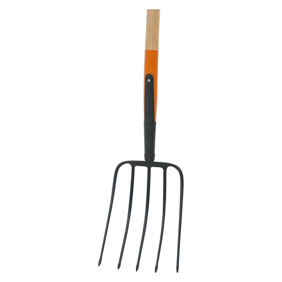 Siena Garden Kompostgabel 5 Zinken mit T-Stiel 110 cm anthrazit orange (T42413)
