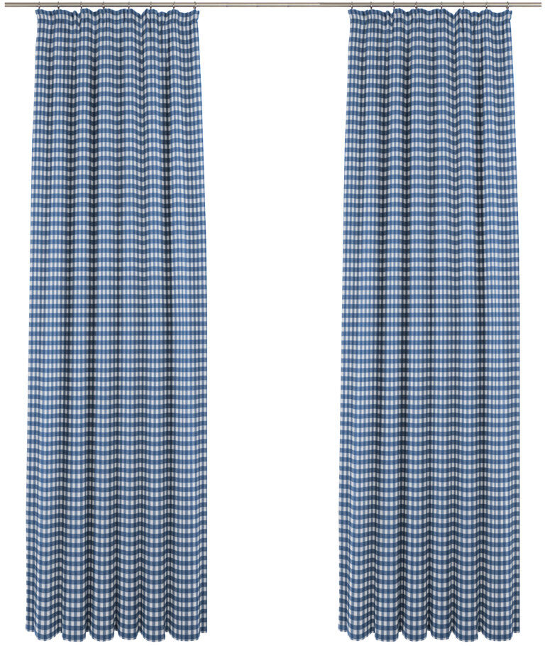 Ebern Designs Montilly Room Darkening Curtain Blue/White 115 W x 145 D cm