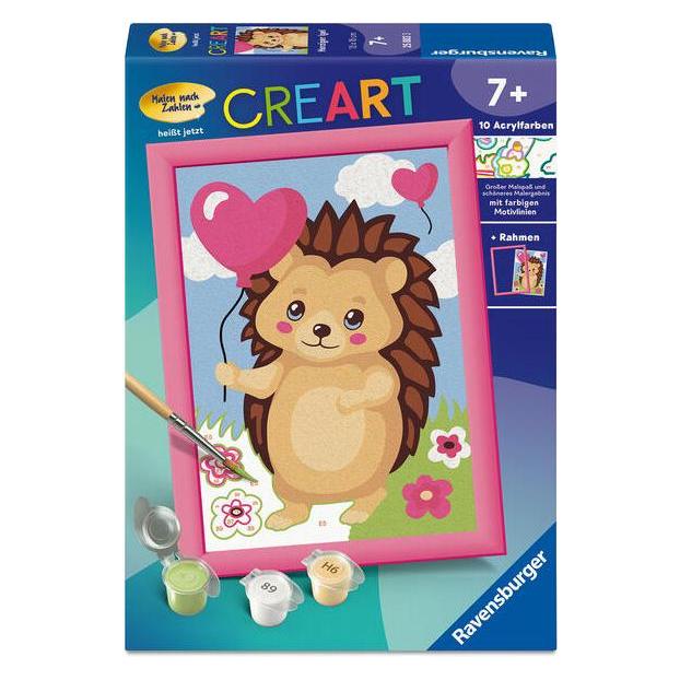 Ravensburger CreArt, Malen nach Zahlen Kinder - Herziger Igel (25883)
