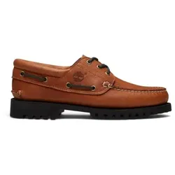 Timberland für Herren. TB0A2PDQAJW1 Handgenähte Bootsschuhe mit 3 Ösen Authentic in Braun (40 W), Leder, Wohnung, Schnürsenkel, Lässig