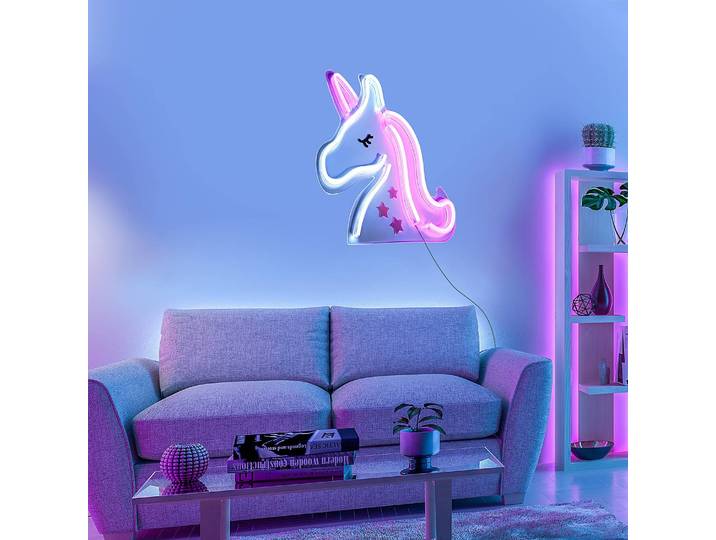 LED-Kinderzimmerleuchte Neon-Unicorn 33 x 1 x 33cm Multicolor