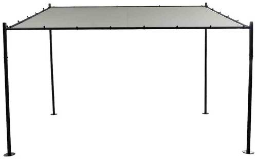 Siena Garden J04536 Levino Pavillon 300x400cm Gestell aus Stahl, anthrazit, Bezug aus Polyester, 250g/m² in hellgrau