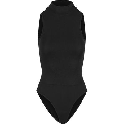 Body URBAN CLASSICS "Urban Classics Ladies Glitter High Neck Body", Damen, Gr. XXL, US-Größen, schwarz, 100% Kunststoff, Bodys Body