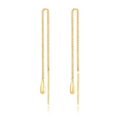 Paar Ohrhänger ELLI "Elli Ohrringe Tropfen Durchzieher Panzer Basic 925 Silber", gold, Ohrringe, Damen, onesize, ohne Stein, Silber 925 (Sterlingsilber)