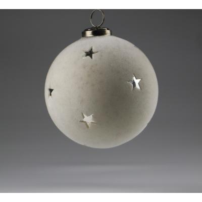 Weihnachtsbaumkugel AM DESIGN "aus Glas, Ø 10 cm", weiß, Ø:10cm, Glas, Weihnachtsbaumkugeln, 3er Set
