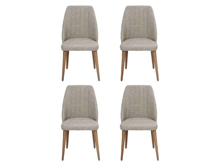 JVmoebel Esszimmerstuhl Graue Polsterstühle aus Holz/Textil für eleganten Komfort, Made in Europa